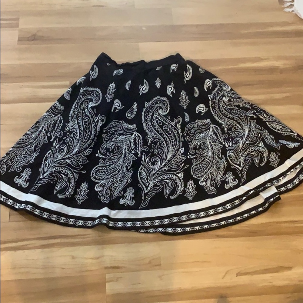 Black and white maxi skirt.